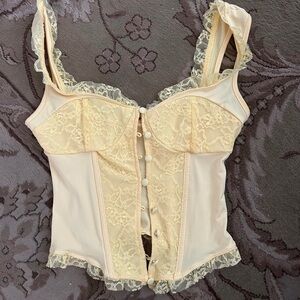 Lace Trim Corset Top